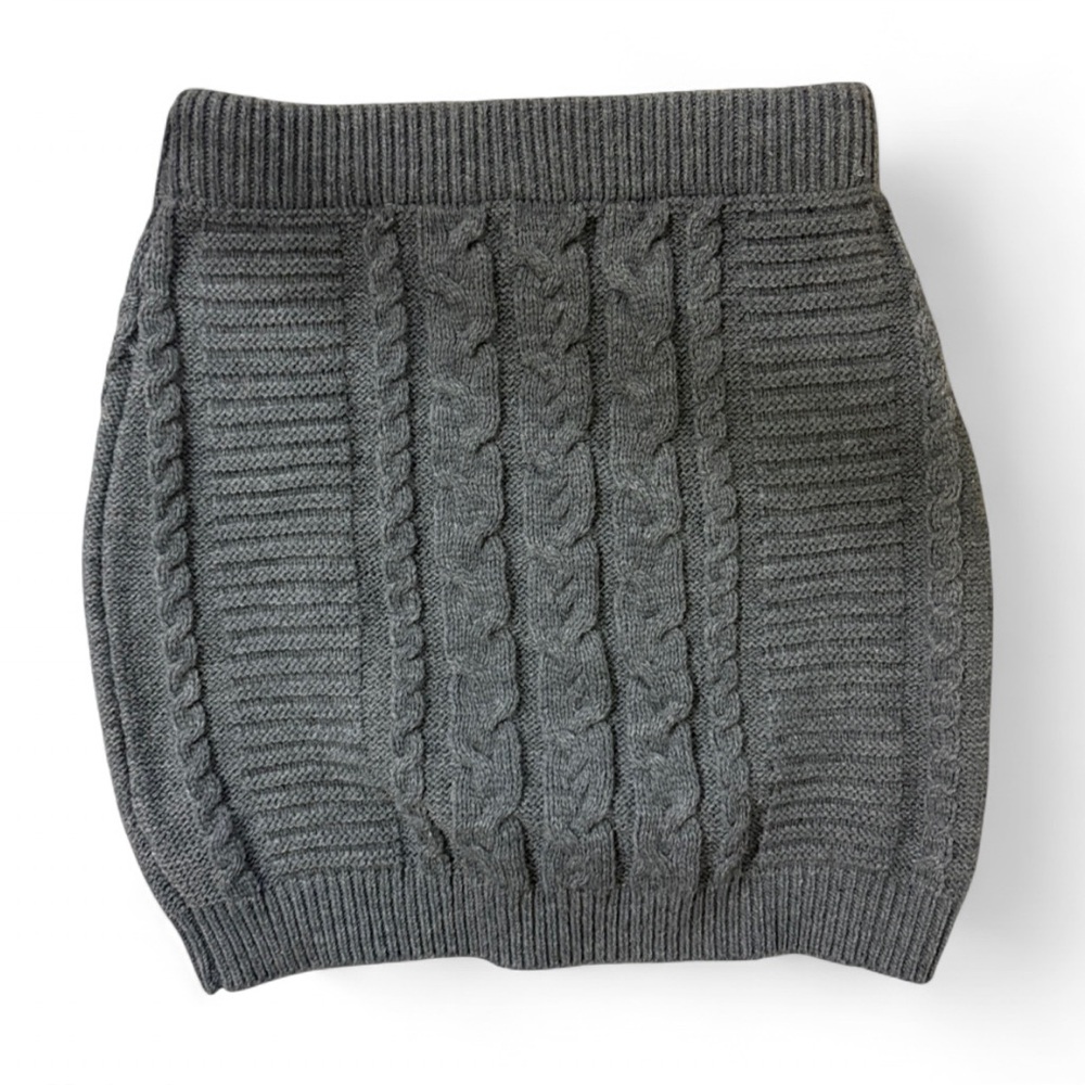 Lulu's Charcoal Cable Knit Skirt